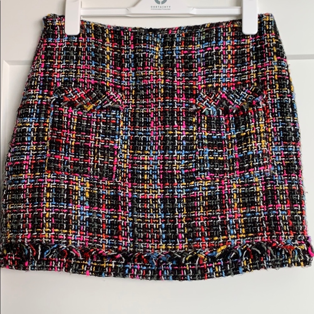 Zara Basic Multicolor Tweed Miniskirt Size M
